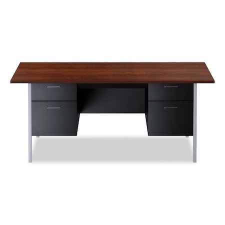 Alera Pedestal Desk Double Pedestal Steel Desk, Metal Desk, 36 in D X 29-1/2 in H, 72 in W X Steel ALESD7236BM